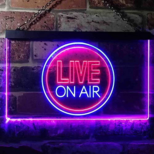 Live On Air Dual LED Neon Light Sign